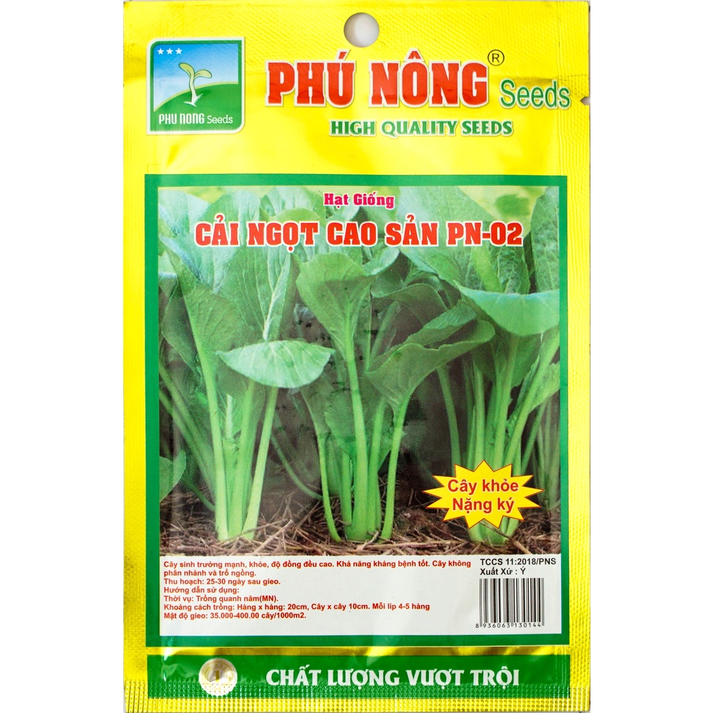 Hạt Giống Cải Ngọt Cao Sản Phú Nông Dễ Trồng, Thu Hoạch Quanh Năm- Gói 20gr (HPN-006)