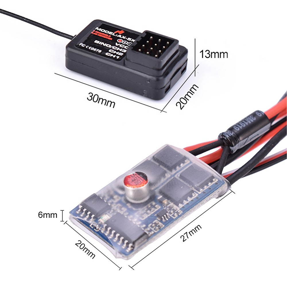 Bộ phát AUSTAR AX5S 2.4G 3CH AX-5X + bộ thu 10A ESC cho xe Crawler RC TRX4 SCX10 D90 TG3 X6 X4 Q65 MN90 1/10 1/8