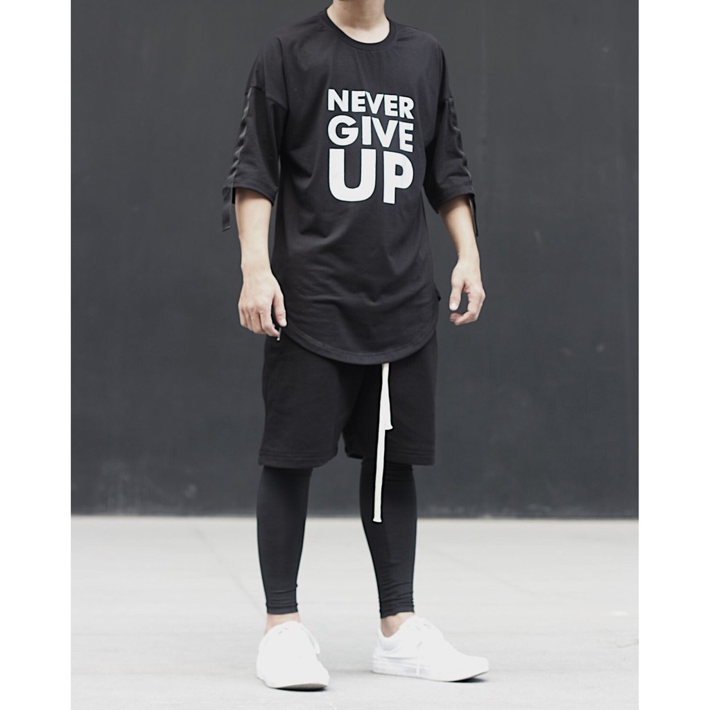 Áo thun nam Lexuza 138 NEVER GIVE UP
