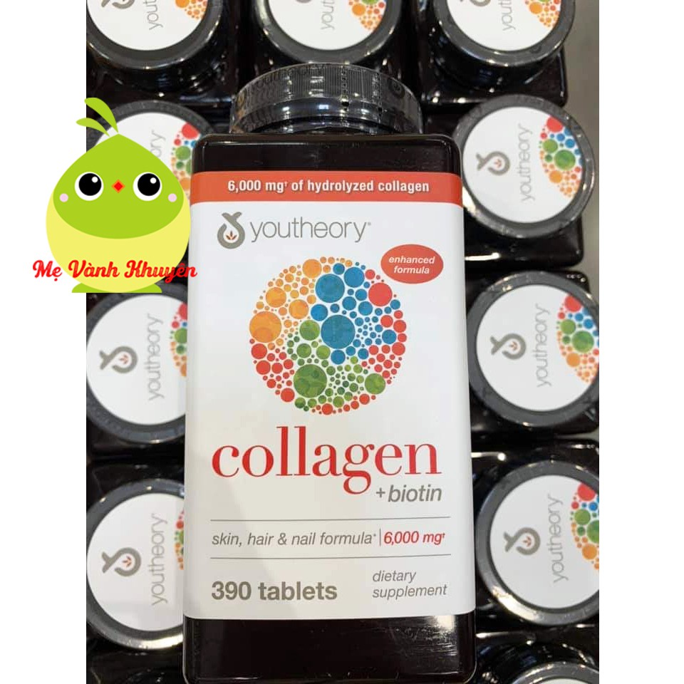 Hỗ trợ đẹp da, móng, tóc Youtheory Collagen + Biotin, Mỹ