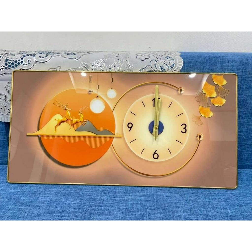Tranh Đồng Hồ Tráng Gương/ Đồng Hồ Treo Tường Phòng Khách/ Phòng Ngủ/ Tranh Phòng Khách/ Quà Tặng - THT
