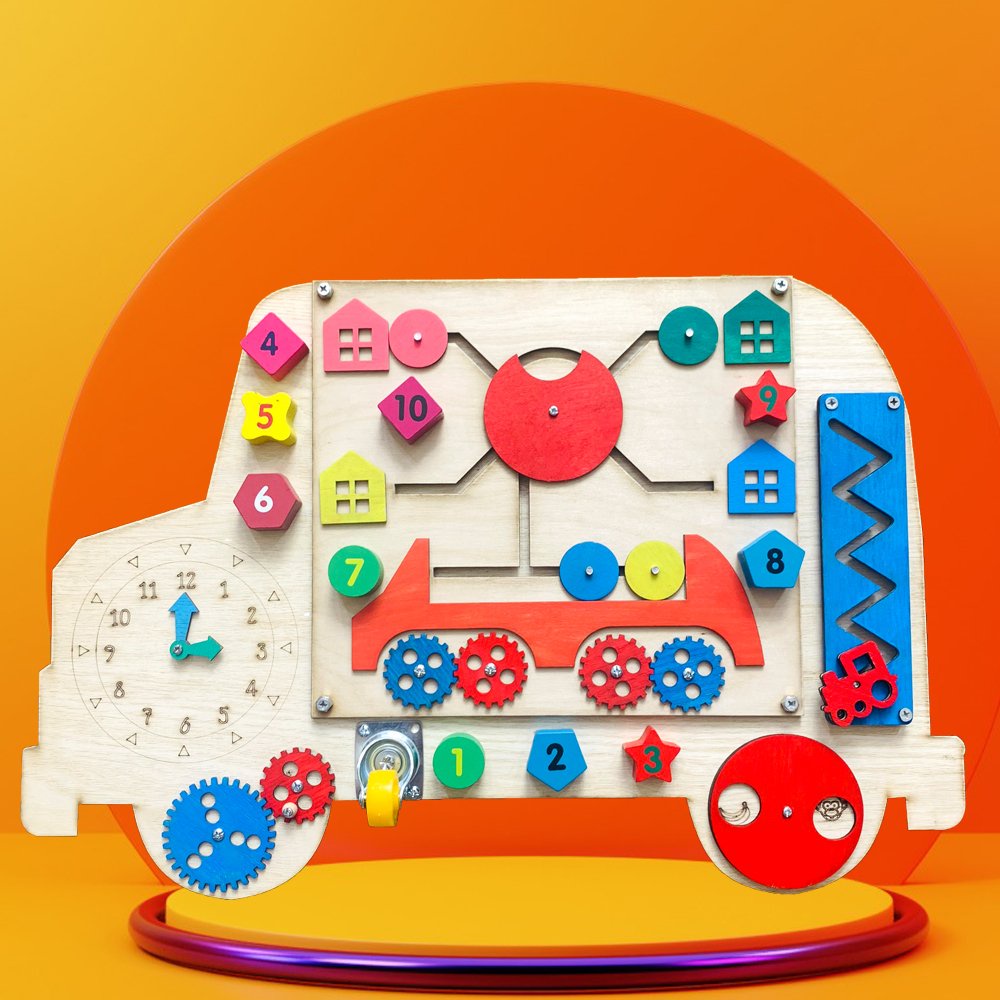 Bảng Bận Rộn-Busy Board-Đồ Chơi Kích Thích Phát Triển Kỹ Năng Vận Động Tinh Cho Bé