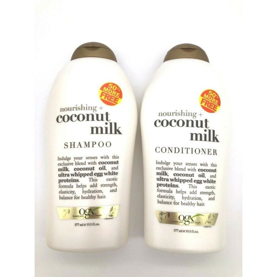 Dầu Gội Và Dầu Xả OGX Nourishing Coconut Milk của Mỹ 577ml - Chiết xuất sữa dừa