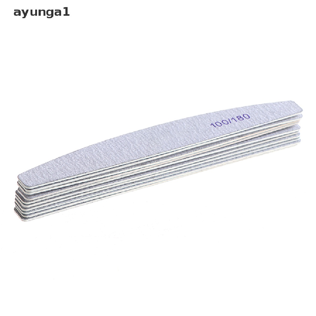 [ayunga1] 10pcs/Lot Wooden Nail Files Professional Nail Buffer 100/180 Wood Nail File [new]