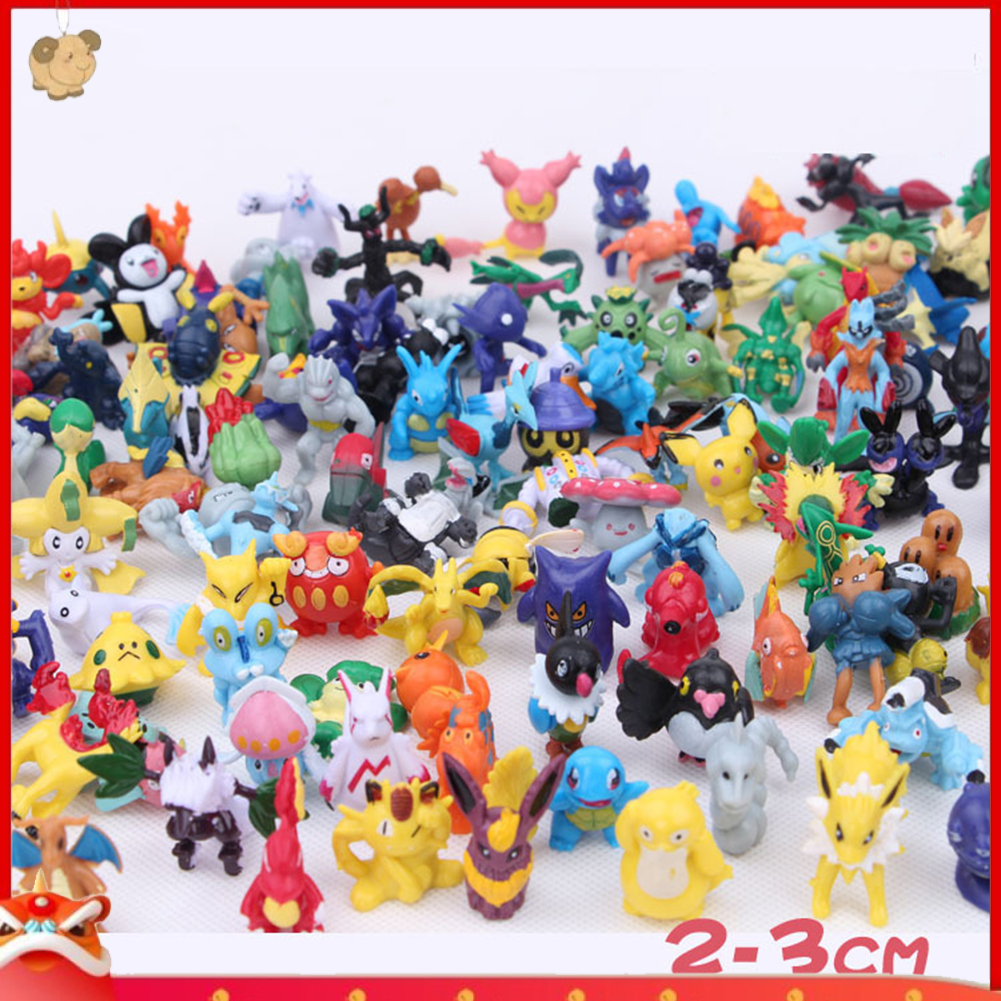 Set 144 mô hình Pokemon mini chất liệu PVC dùng làm đồ chơi thú vị cho bé