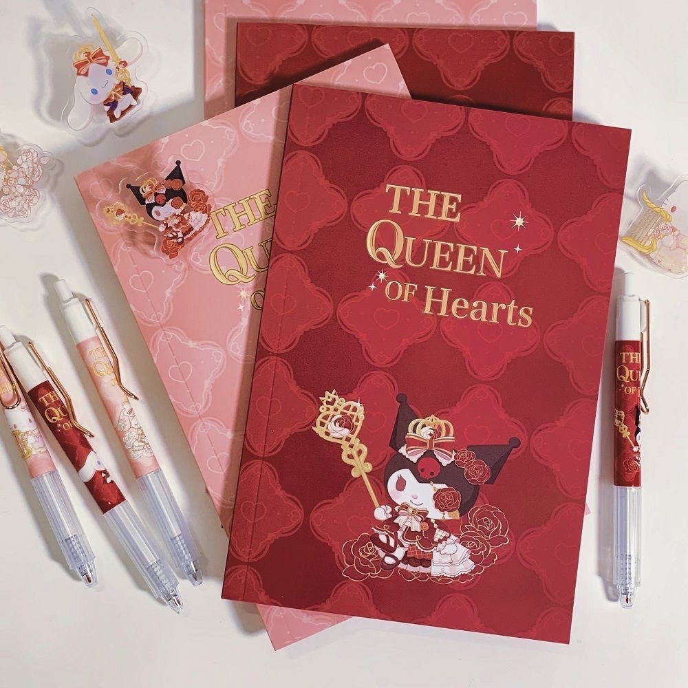 Sổ Tay A5 và Giấy Nhớ Note Pad Sanrio Cinnamoroll Kuromi Queen of Hearts