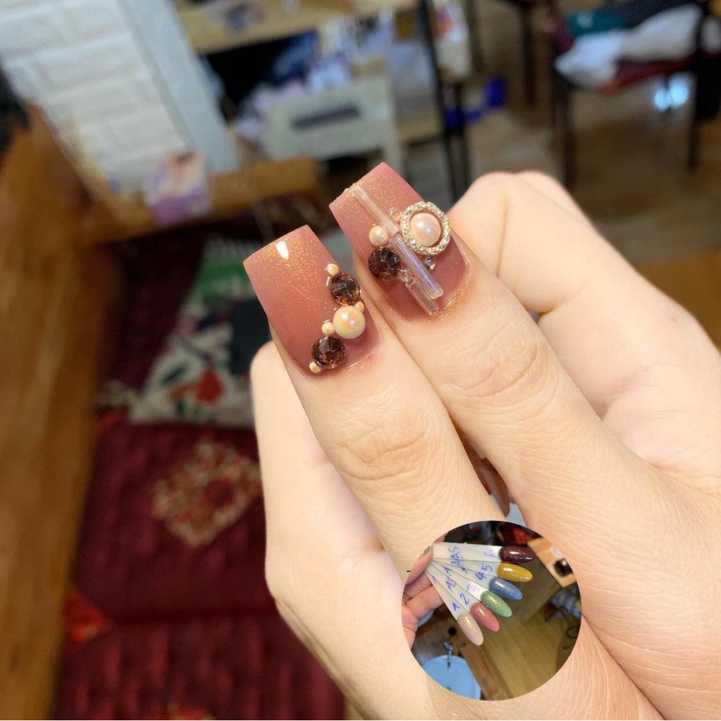 Set gel nhũ ánh trai AS mẫu chai đen 6 chai - ánh nhũ