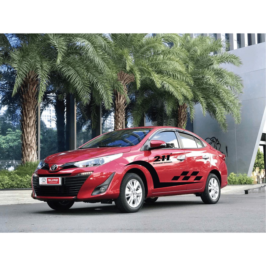 Tem dán xe ô tô Toyota Vios phong cách thể thao-decal VIOS
