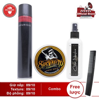 Sáp vuốt tóc Suavecito Firme Hold + pre-styling + gôm