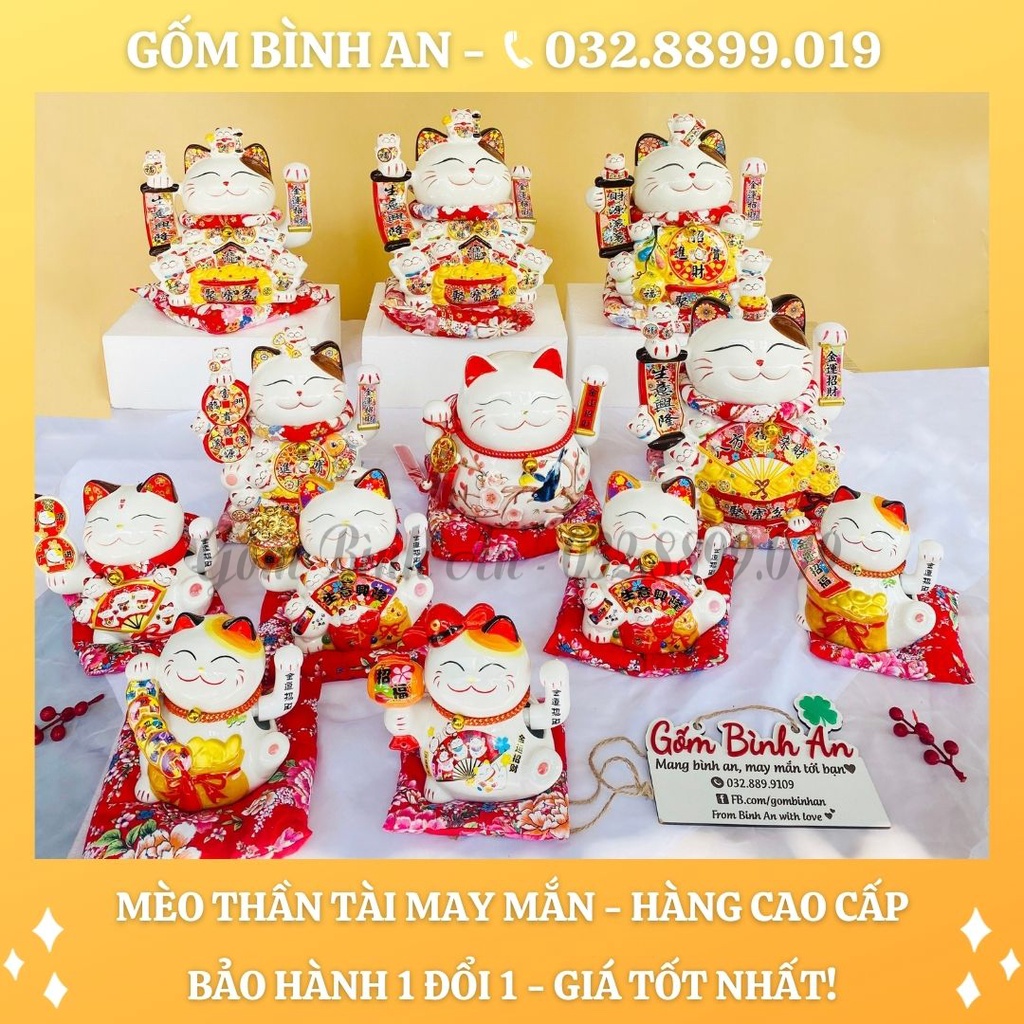 💥BẢO HÀNH 💥Mèo Thần Tài may mắn, vẫy tay chiêu tài phát lộc Maneki Neko