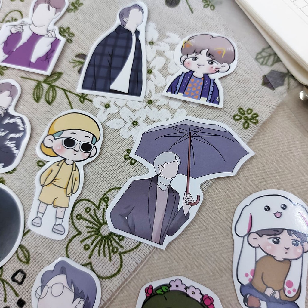 Sticker BTS RM chibi trang trí sổ laptop điện thoại