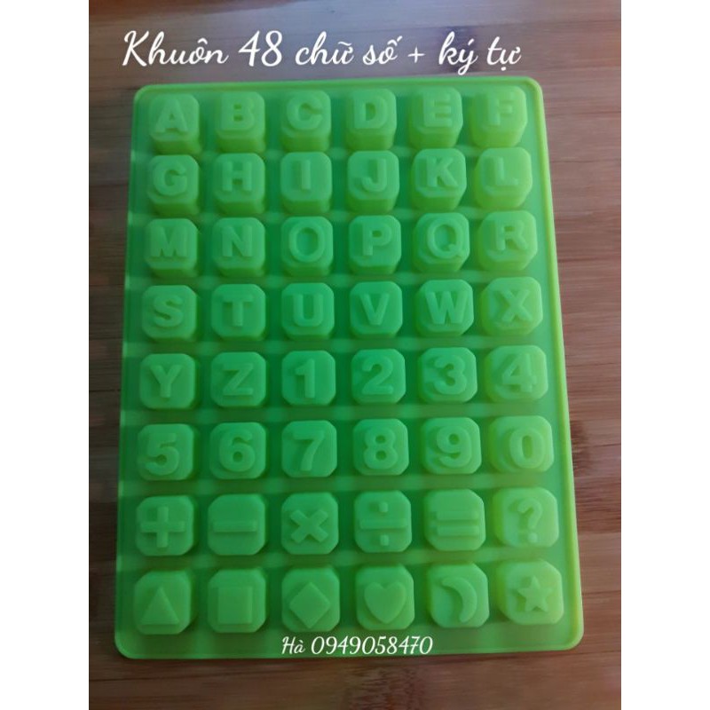 Khuôn silicon 48 chữ cái , ký tự số 2 cm làm thạch rau câu, kẹo dẻo  đa dạng hàng dày dặn