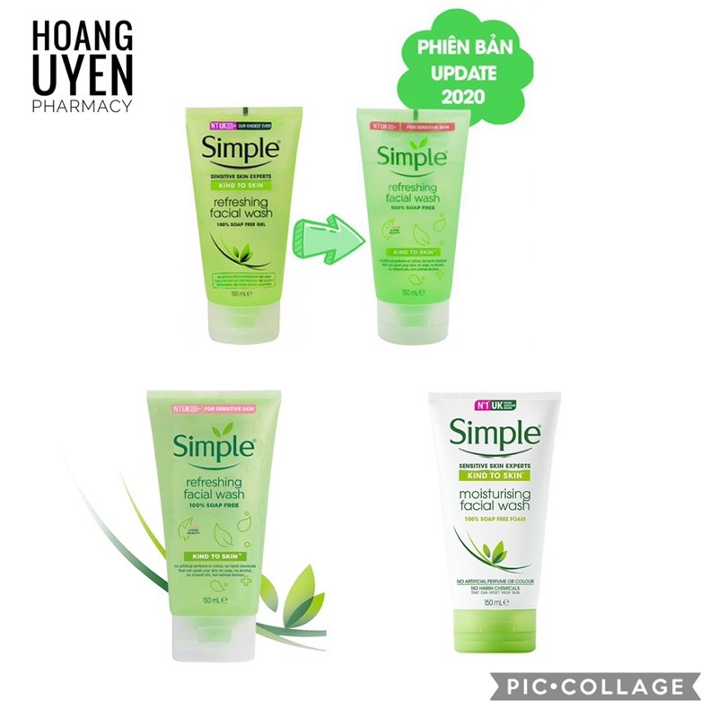 Gel/ sữa rửa mặt dưỡng ẩm Simple refreshing facial wash 150ml | BigBuy360 - bigbuy360.vn
