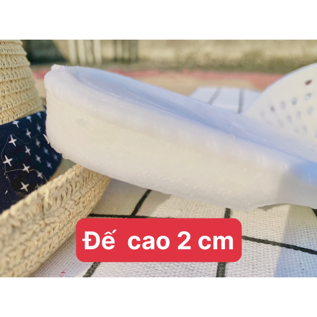 Dép tổ ong nam nữ trắng mềm đi trong nhà văn phòng nhà tắm êm chân dầy dặn