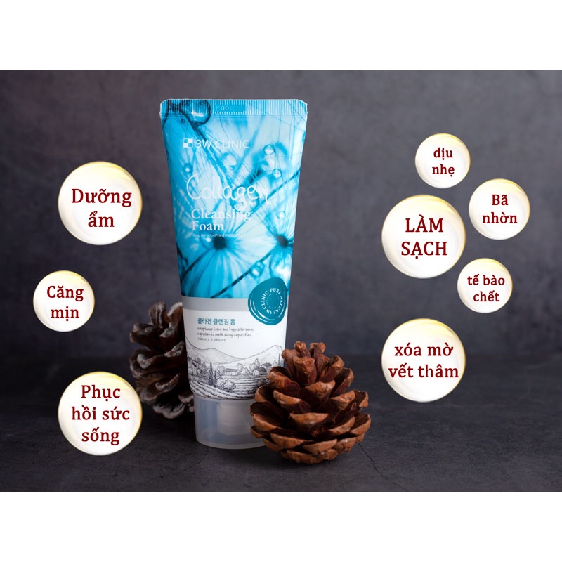 Sữa rửa mặt làm sạch ngăn ngừa mụn từ trà xanh 3W 150ml CLINIC GREEN TEA CLEANSING FOAM