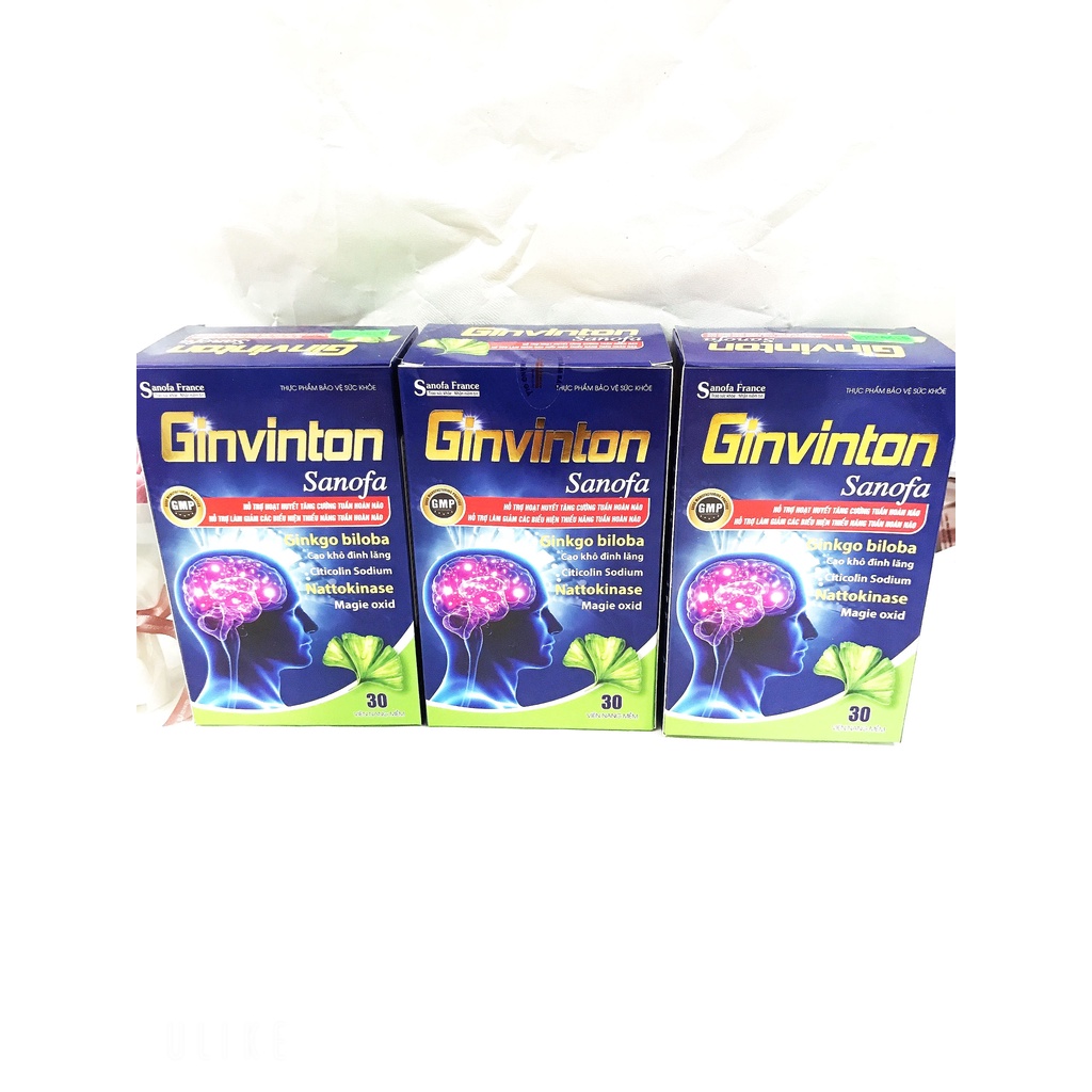 Viên bổ não GINVINTON, hỗ trợ hoạt huyết, tăng cường tuần hoàn não, an thần; giảm đau đầu, hoa mắt, chóng mặt, mất ngủ