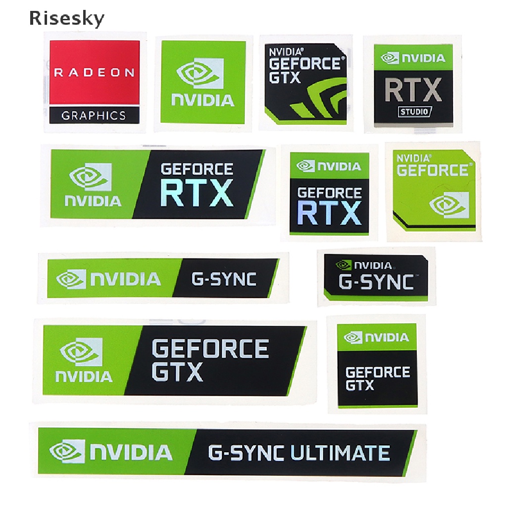 Bộ 5 Miếng Dán Trang Trí Laptop In Chữ Risesky NVIDIA GTX GEFORCE