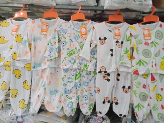 Bộ cotton giấy dài tay khuya giữa cho bé