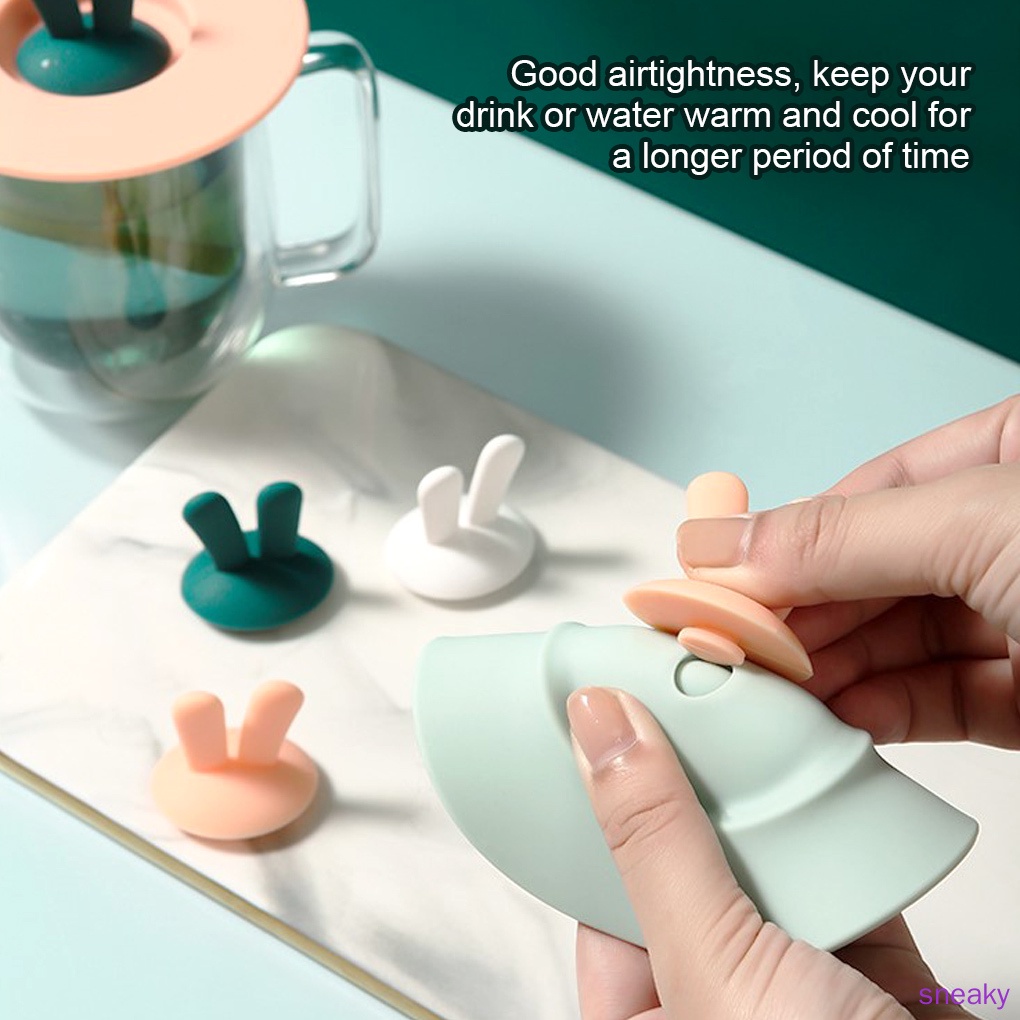 Nắp Đậy Cốc Nước Bằng Silicon Chống Bụi Hình Tròn Họa Tiết Hoạt Hình Màu Vàng