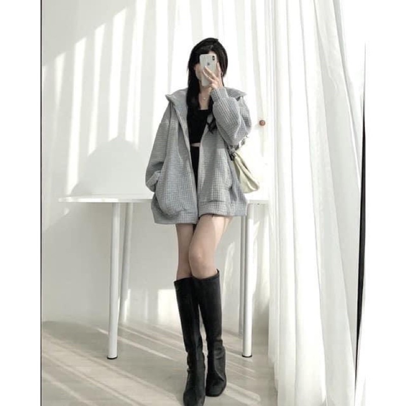 Áo khoác nỉ Hoodie form rộng có 3 màu