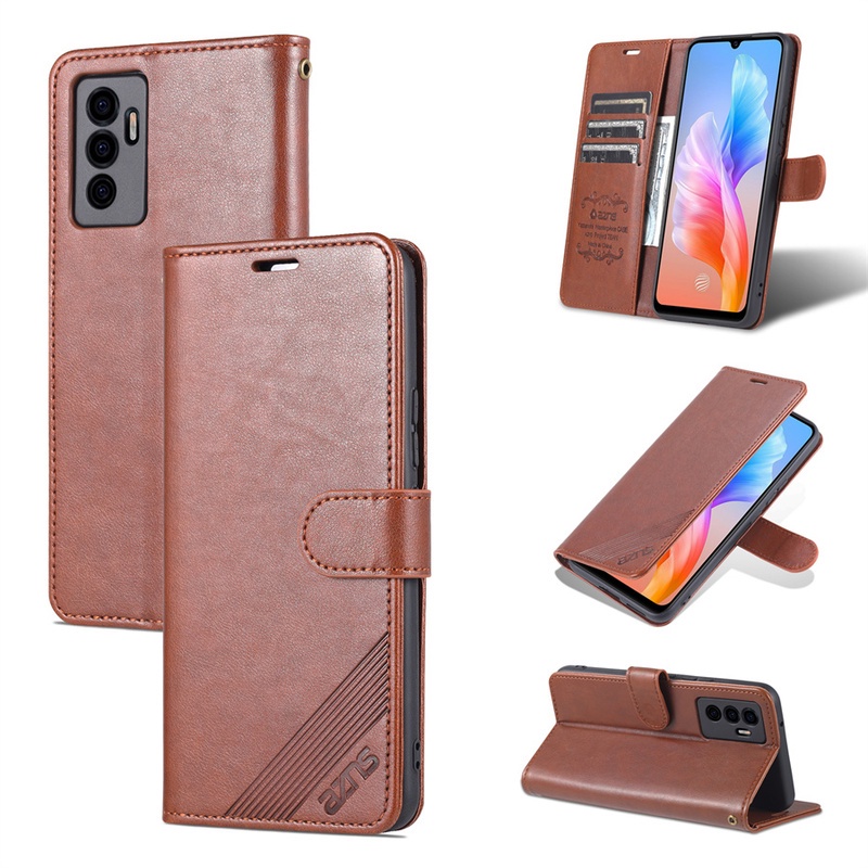 Bao da điện thoại nắp lật kiểu doanh nhân sang trọng cho VIVO V23E 5G Y76S Y74S T1 IQOO Z5 NEO5 X70 PRO S10E S10 PRO