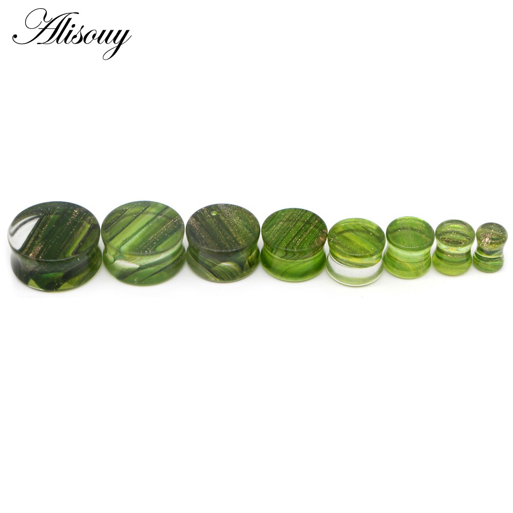 Alisouy Set 2 Khuyên Nong Tai Hình Hoa Thủy Tinh 6-20mm Cá Tính Cho Nam Và Nữ