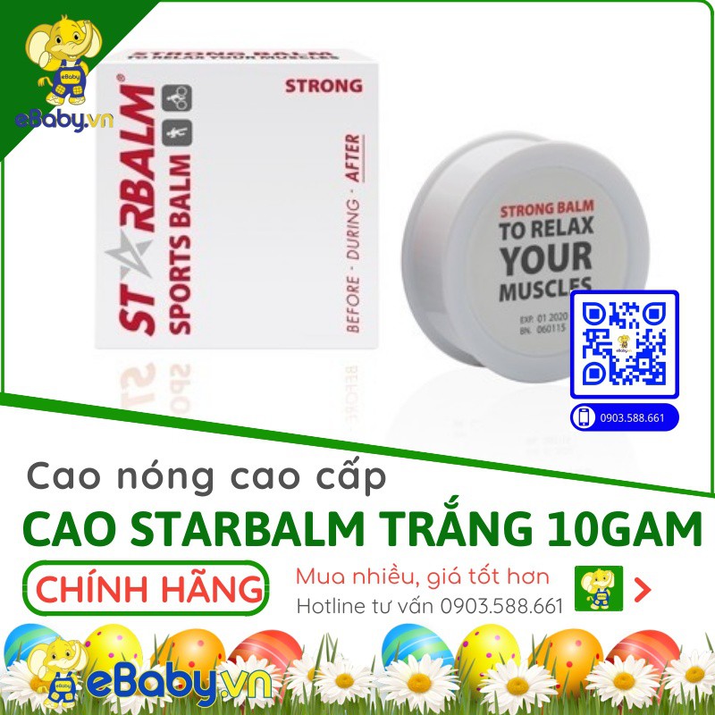 Cao trắng Starbalm - Dầu cù là trắng bôi làm ấm, nóng nhẹ, giảm đau cơ hiệu quả - Dầu thoa thể thao chuyên cho các VĐV