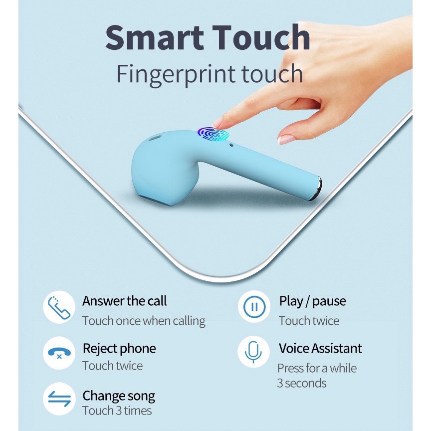 Tai nghe không dây Bluetooth TWS Airs pro 3 i13 điều khiển nút cảm ứng có micrô với hộp sạc màu macaron xinh xắn
