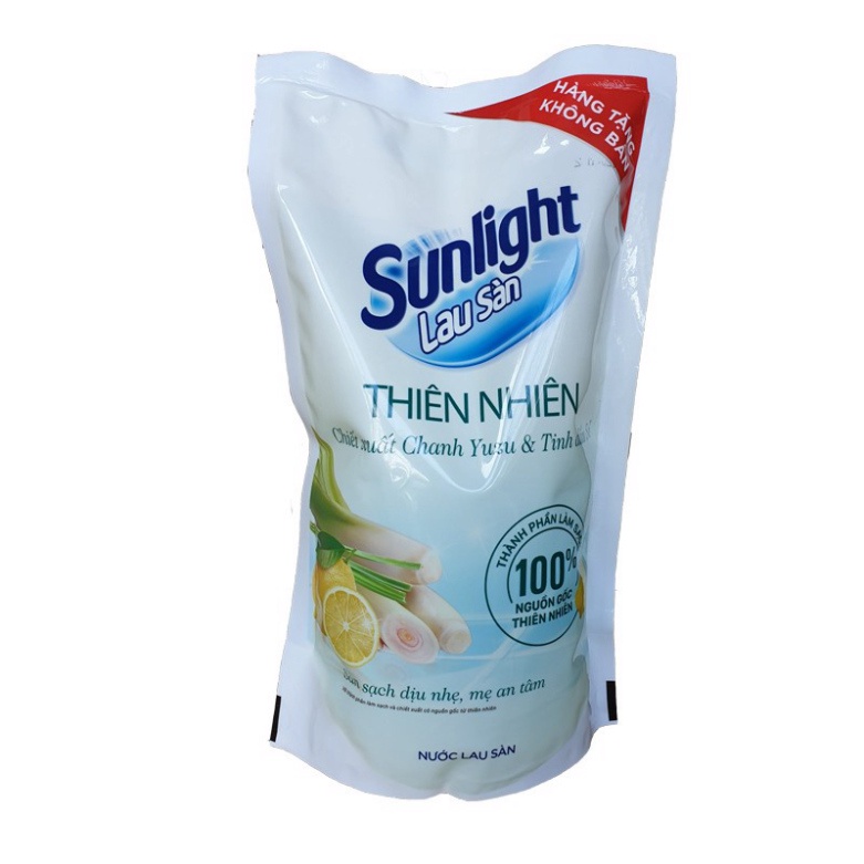 Nước lau Sàn Túi 700ml Sunlight Thiên Nhiên Chiết Xuất Chanh Yuzu & Tinh Dầu Sả