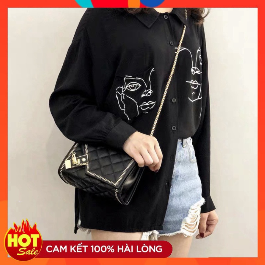 Hàng loại 1 Túi xách nữ  TE17  Túi đeo chéo Hàn Quốc 3 ngăn , Xích Đồng Chống Cướp Trộm