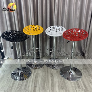 Ghế Chụp Hình, Ghế Quầy Bar, Ghế Trang Điểm, Ghế Quầy Lễ Tân Mẫu Make nhựa Xoay 360 Độ Và Điều Chỉnh Độ Cao 60-80cm