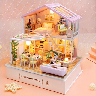 Mô hình nhà gỗ búp bê tự lắp ráp diy - Sweet time 2001