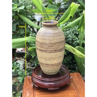 Bình hoa gốm sứ bát tràng mộc dáng bomm