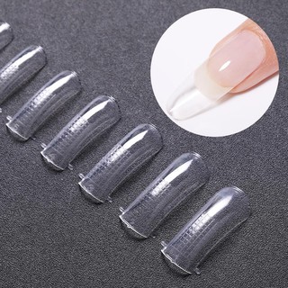 [Hàng mới về] Bộ 100 móng tay giả bao phủ đầy đủ kiểu Pháp dùng để làm móng nhựa acrylic/ gel UV tự làm