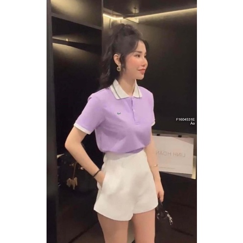 Áo thun cá sấu màu tím