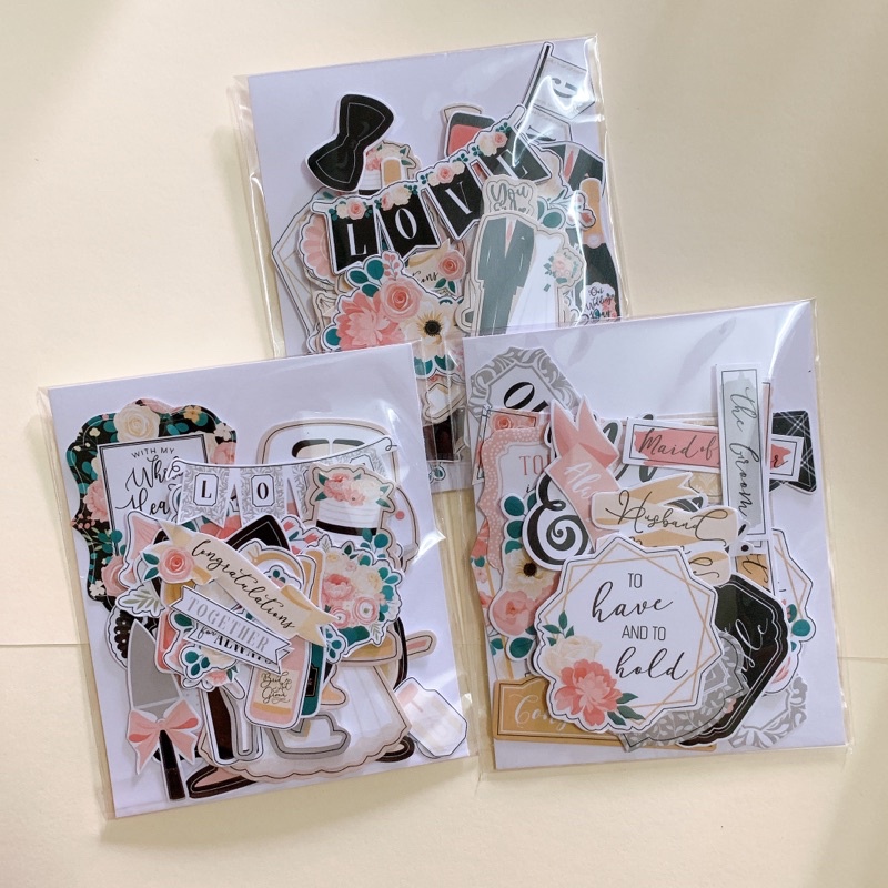 Die cut sticker Wedding cắt sẵn - trang trí love box, scrapbook,khung ảnh 3d