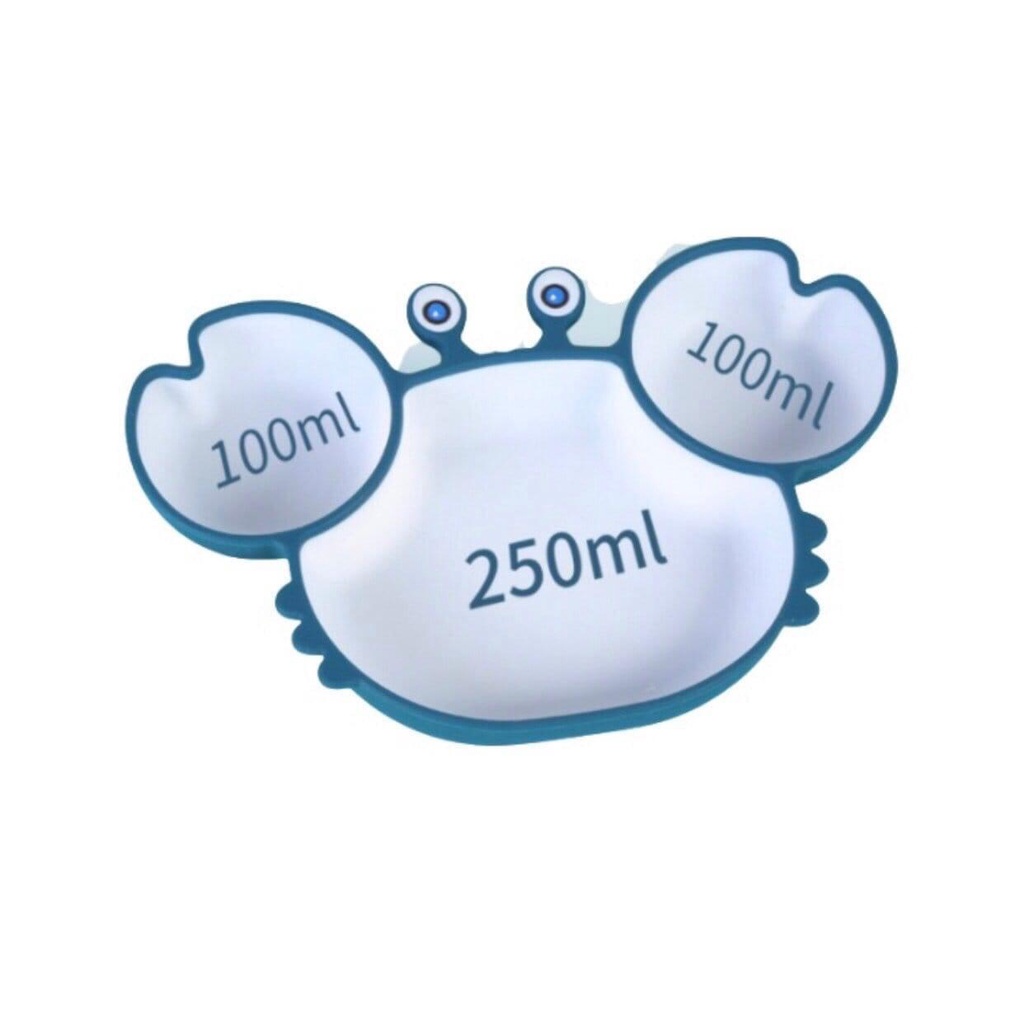 khay ăn dặm hình cua bằng silicon chống đổ cao cấp kèm hộp