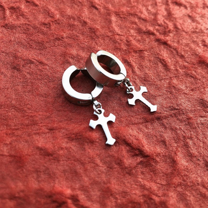 Khuyên tai thánh giá phong cách Hàn Quốc dễ phối đồ thời trang nam nữ 23b176