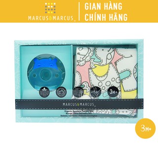 Ty ngậm silicon và khăn yếm tam giác Organic Bandana Marcus & Marcus cho bé từ 3 tháng – Lucas