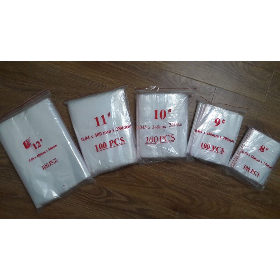 Set 1kg Túi zipper đủ size