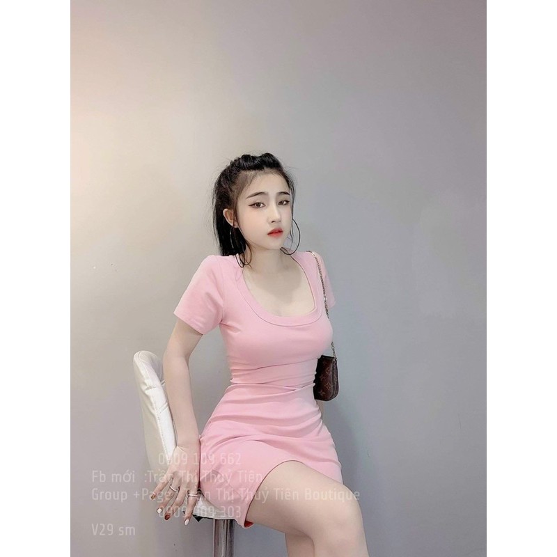 ĐẦM BORIP CỔ VUÔNG ÔM BODY