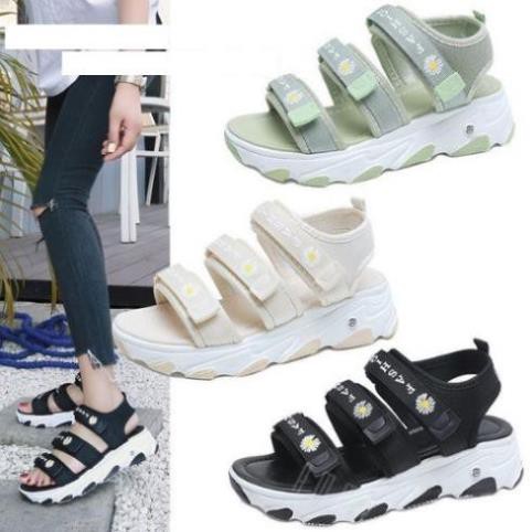 Sandal nữ Ullzang, dép sandal hoa cúc Ammy, dép quai hậu 3 quai ngang siêu đẹp nữ tính AM022