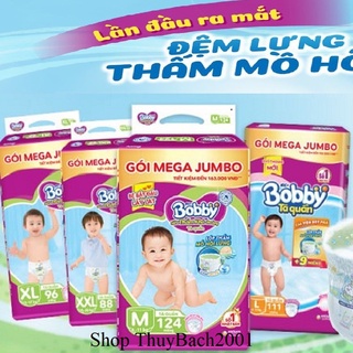 Tã quần bobby mega jumbo m124/l108/l111/xl96/xxl88