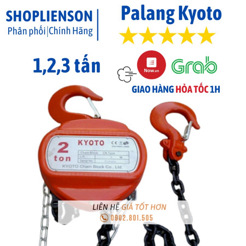 Palang pa lăng xích kéo tay Kyoto sản xuất theo tiêu chuẩn Japan 1 tấn - 3 tấn - Cơ Khí Liên Sơn Kho Quận 12