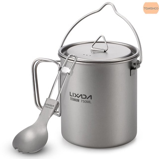 Nồi Titan LIXADA Tomshoo 750ml Kèm Muỗng Thiết Kế Gấp Gọn Tiện Dụng Khi Hoạt Động Ngoài Trời