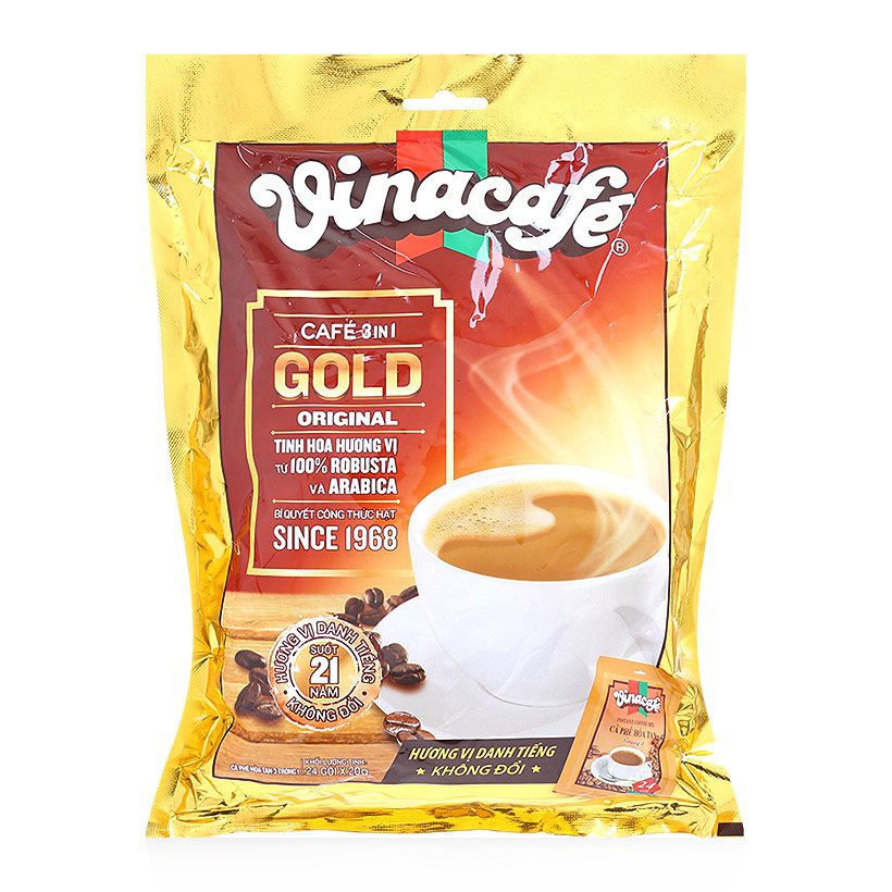 Bịch Vinacafe Gold 3 in 1 ( 24 gói x 20gr ) - Date luôn mới