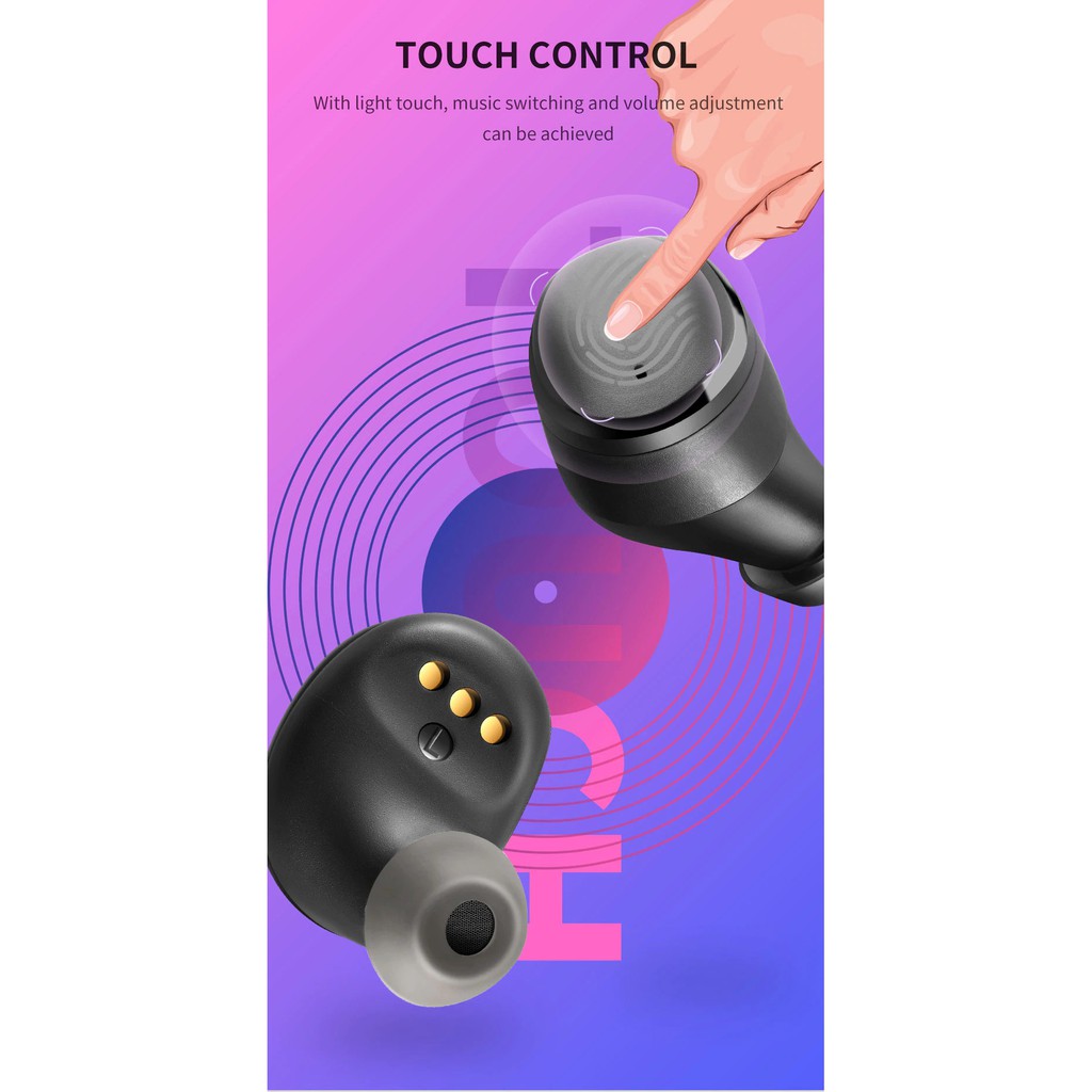 Tai nghe Bluetooth không dây Nhét tai TWS v5.0 V98 True Wireless Cảm ứng vân tay Bản quốc tế Cao cấp Pro Chống nước -V98