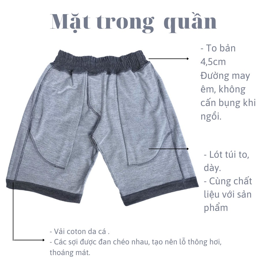 Quần short nỉ cao cấp Thiên Ân phong cách thời trang hiện đại, màu xám vải không xù lông, co dãn tốt  QL - 002 | BigBuy360 - bigbuy360.vn