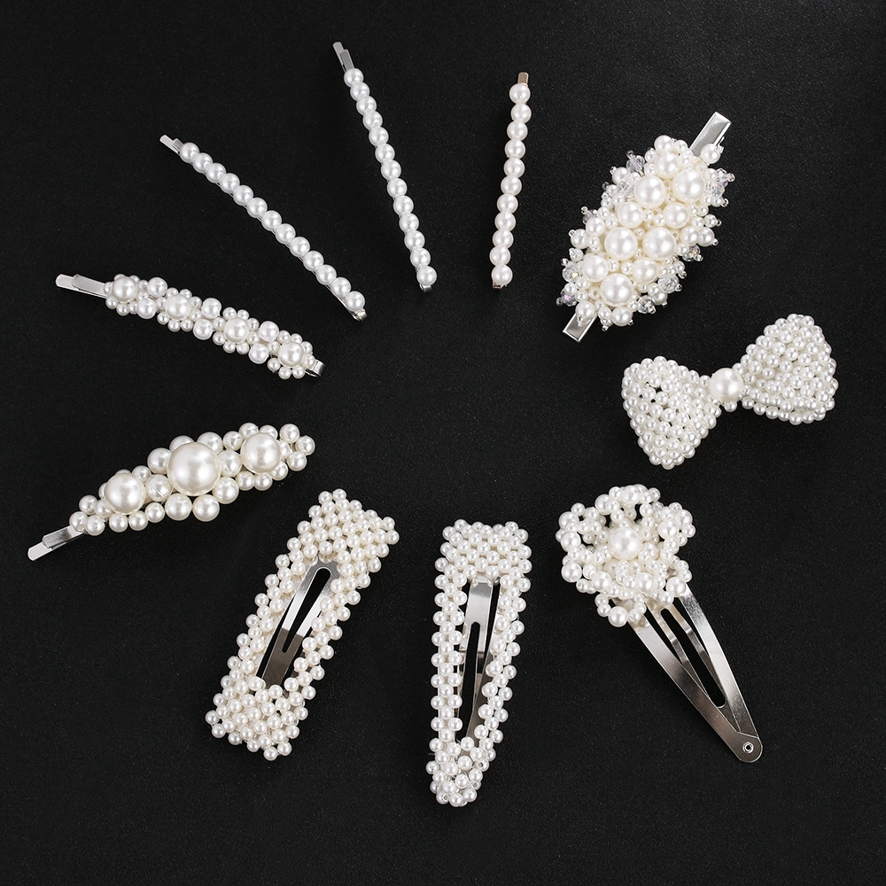 Kẹp tóc hợp kim đính ngọc trai giả thanh lịch và điệu đà cho nữ
