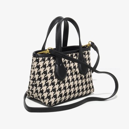 Túi xách có dây đeo chéo họa tiết Houndstooth cực xinh - Unip